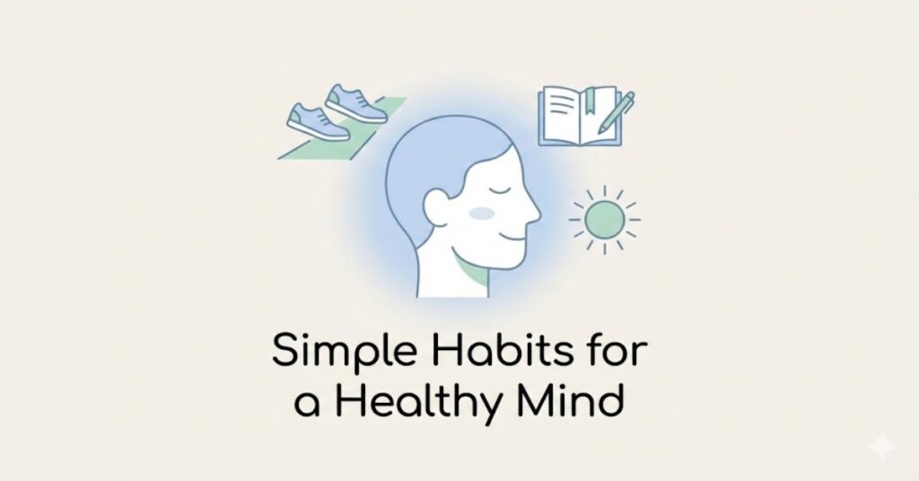 simple habits to improve mental health illustration