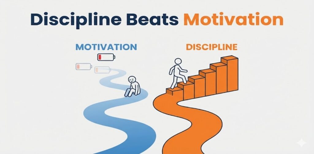 discipline vs motivation psychology illustration