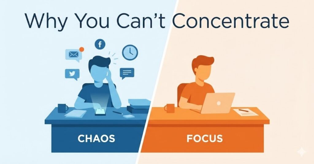 why you can’t concentrate illustration