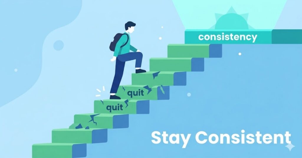 stay consistent success mindset illustration